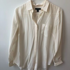 J. Crew cream silk button down